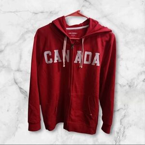 Joe Fresh Red CANADA Zip Hoodie with White Lettering